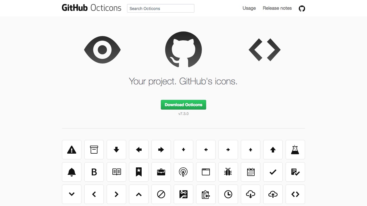 GitHub Octiconsさんのwebサイトスクリーンショット@complesso.jp